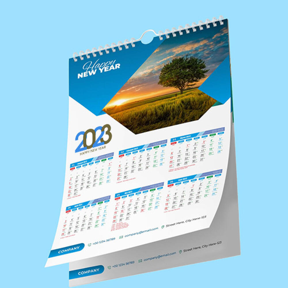 Kalender Dinding AP 150g Spiral 7 Lembar A3+ Kawat Hanger (2 Bulan per Lembar)
